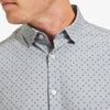 Leeward No Tuck Dress Shirt - Gray Pink Diamond Print, lifestyle/model photo