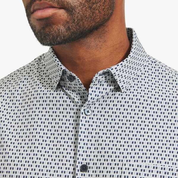 Leeward Short Sleeve - Gray Square Geo&nbsp;Print, lifestyle/model photo