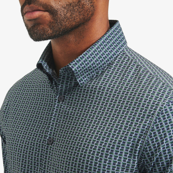 Leeward Dress Shirt - Ctrl+Alt+Delete Print, lifestyle/model photo