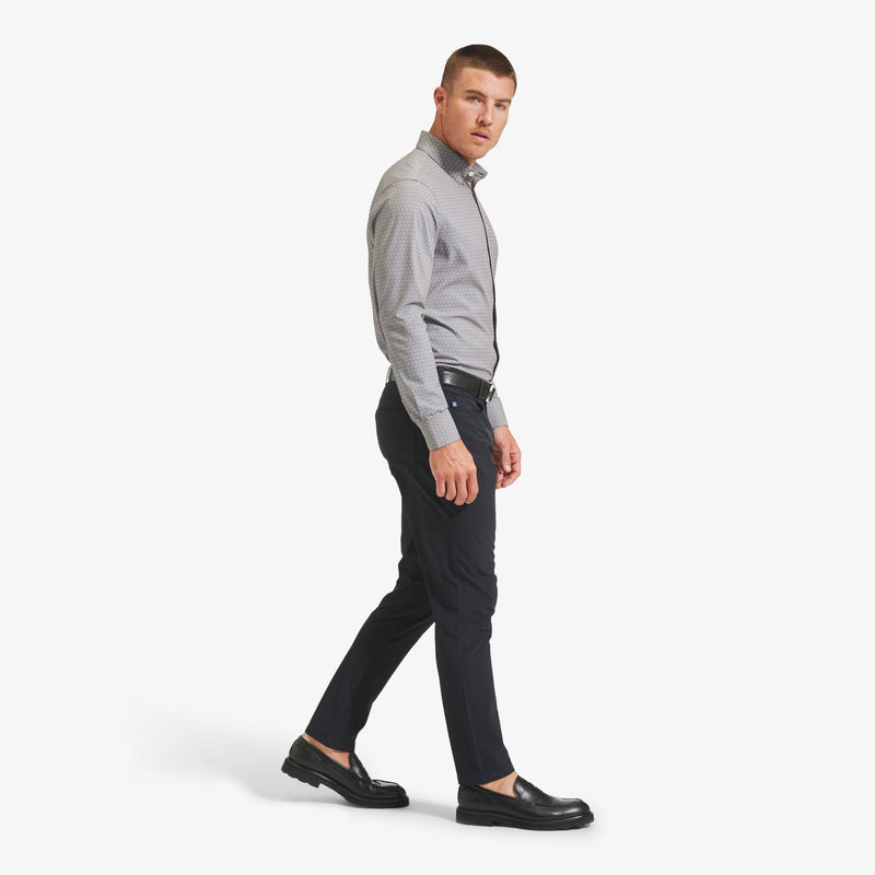 Leeward Dress Shirt - Gray Floral Dot Print, lifestyle/model