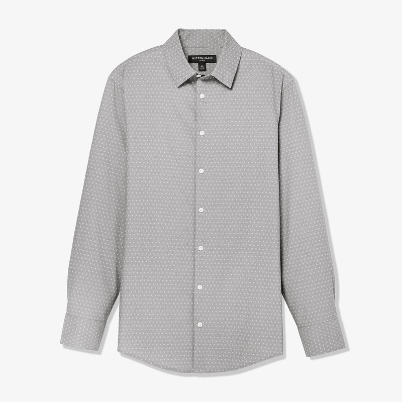 Leeward Dress Shirt - Gray Floral Dot Print, lifestyle/model