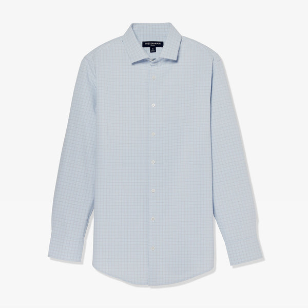 Leeward Dress Shirt - Light Blue Mini&nbsp;Plaid, lifestyle/model photo