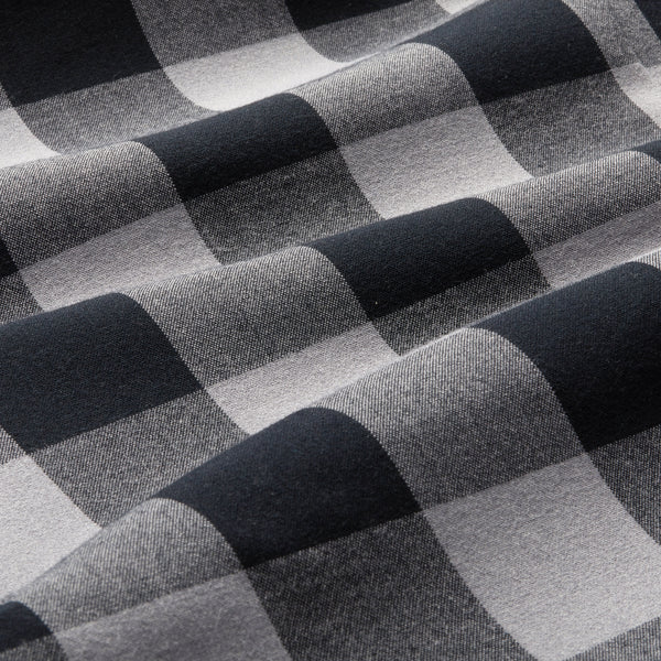 City Flannel - Black Gray Buffalo&nbsp;Check, fabric swatch closeup