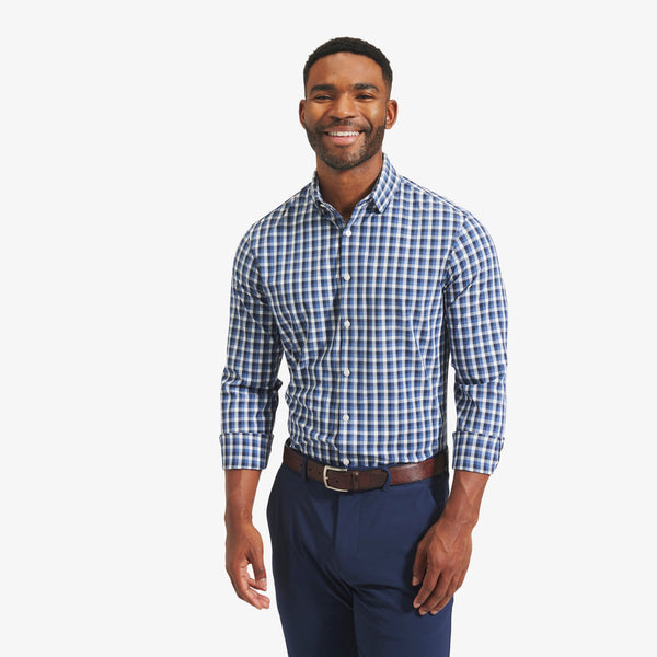 Leeward Dress Shirt - Navy Multi Check, featured product shot