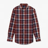 Leeward Dress Shirt - Large Burgundy Plaid, fabric swatch closeup