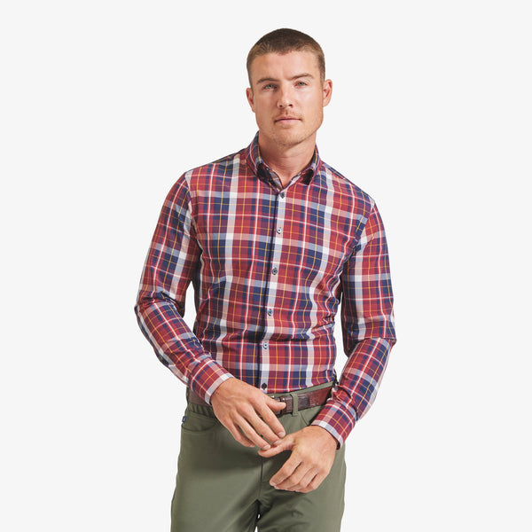 Leeward Dress Shirt - Large Burgundy Plaid, featured product shot