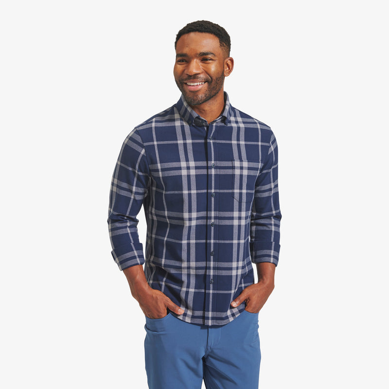 City Flannel - Navy Gray Large&nbsp;Plaid, featured product shot
