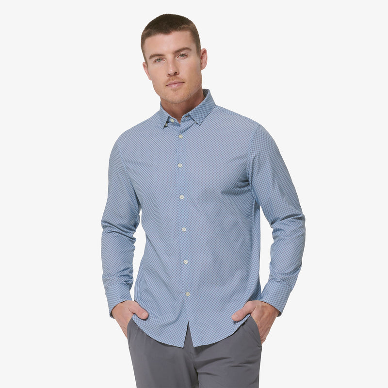 Leeward No Tuck Dress Shirt - Ashley Blue Floral Print, featured product shot
