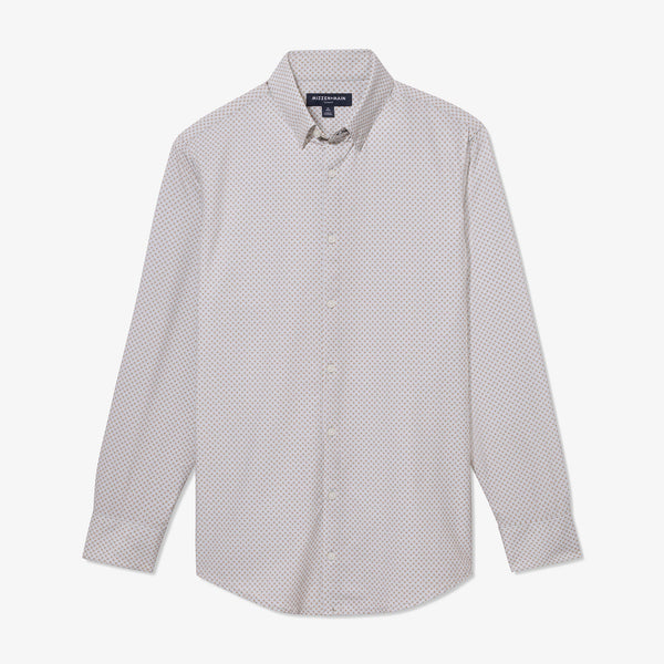 Leeward Dress Shirt - Micro Chip Geo&nbsp;Print, fabric swatch closeup