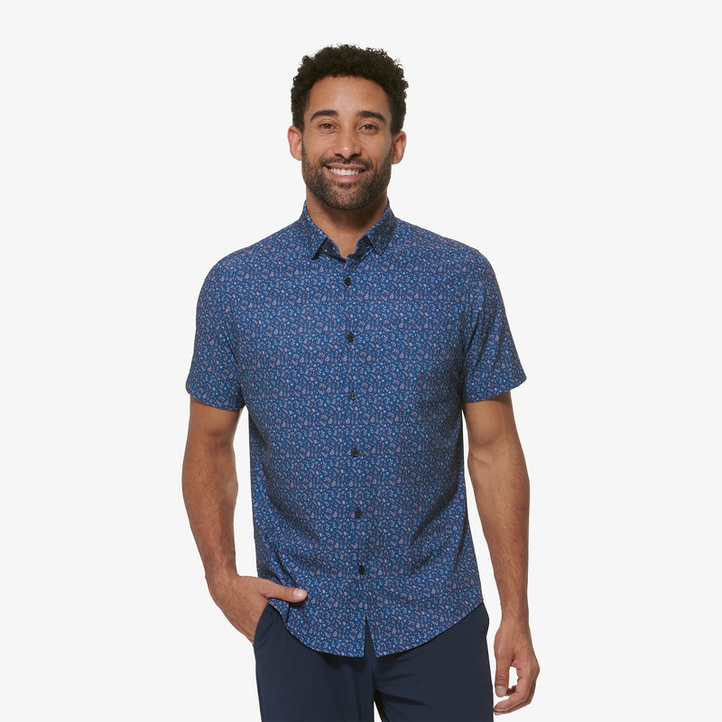 Leeward Short Sleeve - Deep Ocean Palm Print, featured product shot
