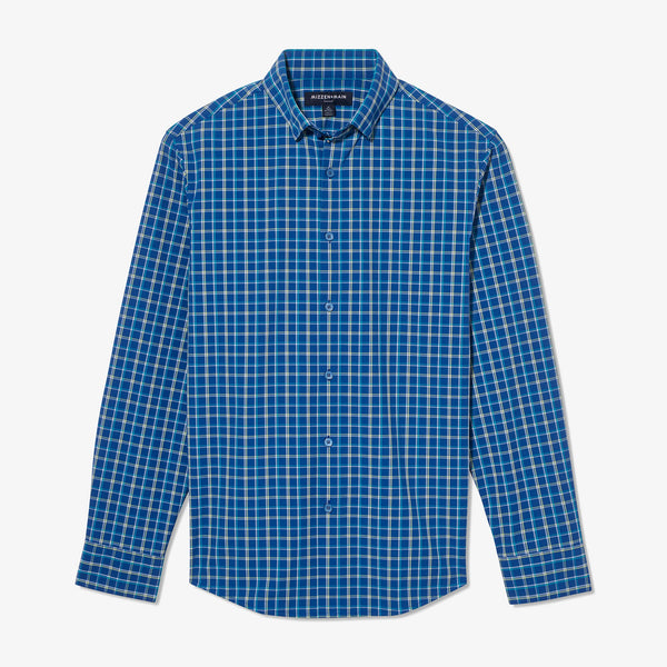 Leeward No Tuck Dress Shirt - Set Sail Windowpane, fabric swatch closeup