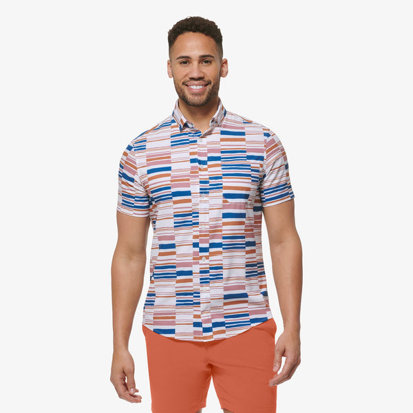 Leeward Short Sleeve - Auburn Multi Stripe, featured product shot