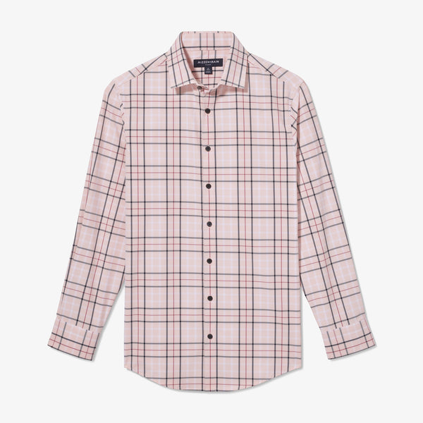 Leeward Dress Shirt - Lotus Windowpane, fabric swatch closeup