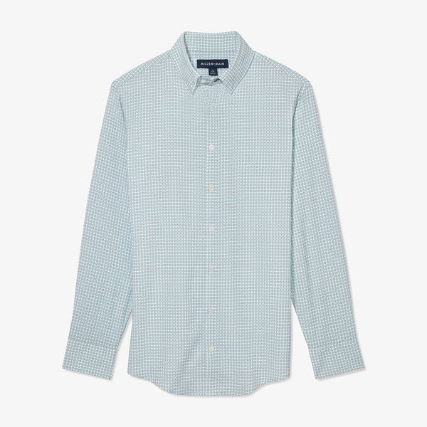 Monaco Dress Shirt - Deep Sea Micro Floral&nbsp;Print, fabric swatch closeup