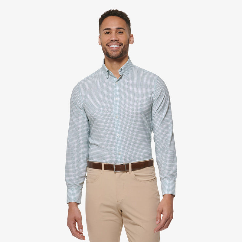 Monaco Dress Shirt - Deep Sea Micro Floral Print, featured product shot