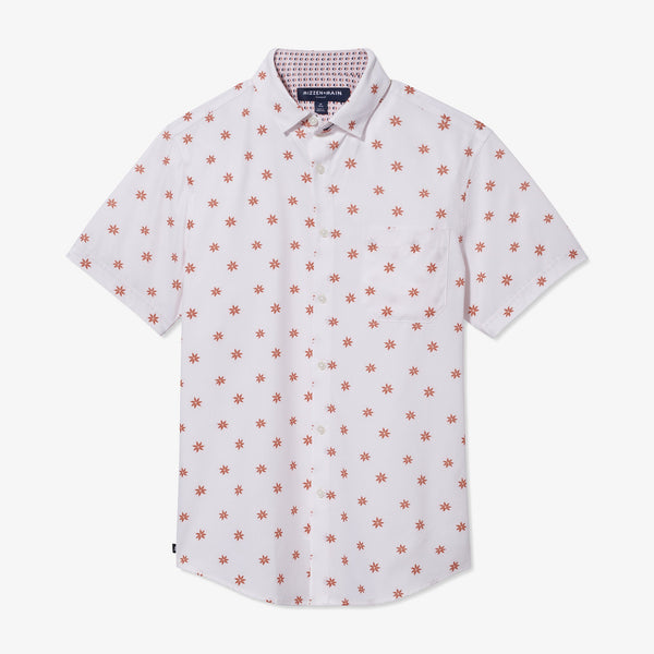 Leeward Short Sleeve - Lotus Floral Dot&nbsp;Print, fabric swatch closeup
