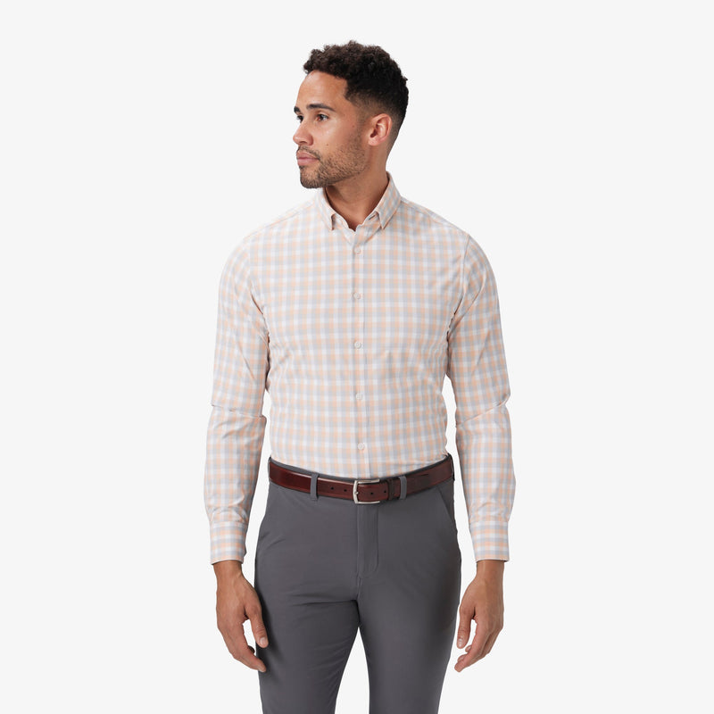 Leeward Dress Shirt - Prairie Sunset Multi Plaid, fabric swatch closeup