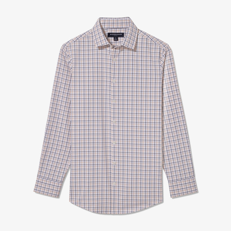Leeward Dress Shirt - White Multi Plaid, fabric swatch closeup
