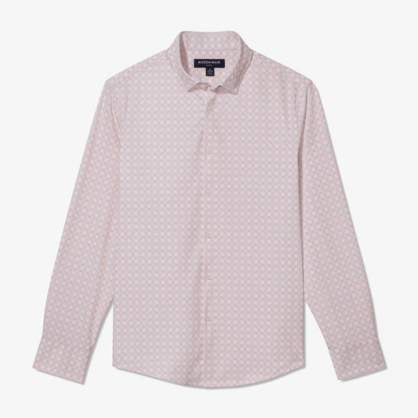 Leeward No Tuck Dress Shirt - Prairie Sunset Abstact&nbsp;Geo, fabric swatch closeup