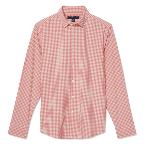 Leeward No Tuck Dress Shirt - Tea Rose Micro&nbsp;Gingham, fabric swatch closeup