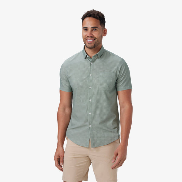 Leeward Short Sleeve - Sage Square Print, featured product shot