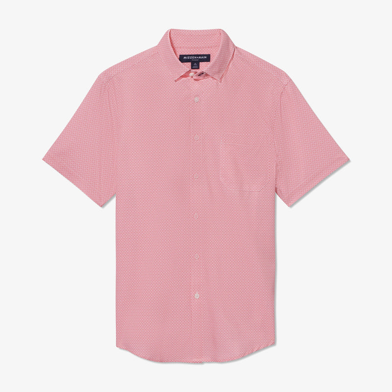 Leeward Short Sleeve - Tea Rose Square Print, fabric swatch closeup