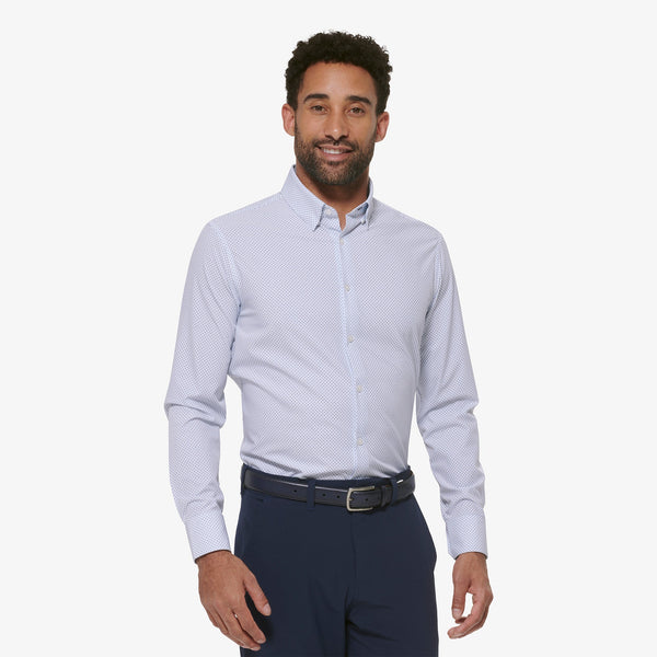 Leeward Dress Shirt - White Plus Print, lifestyle/model photo