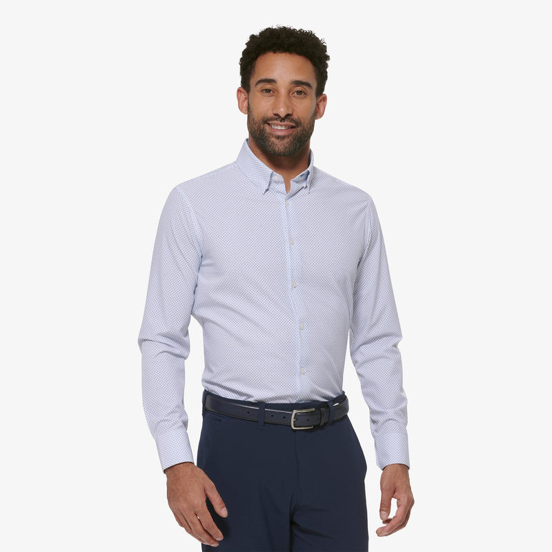Leeward Dress Shirt - White Plus Print, lifestyle/model