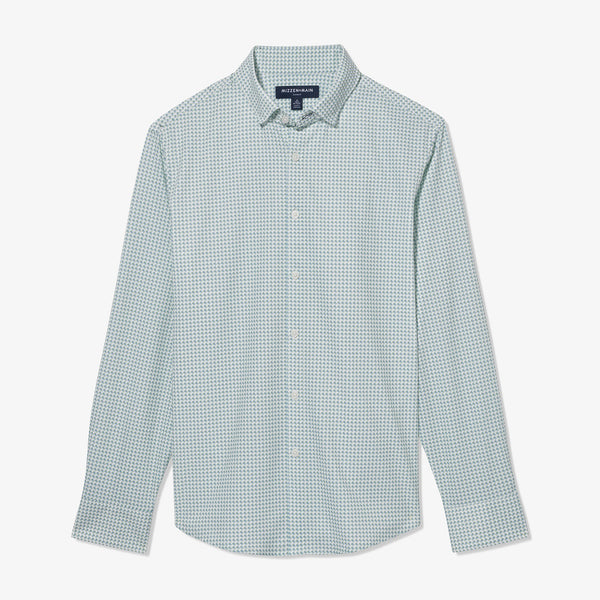 Leeward No Tuck Dress Shirt - Resada Geo Twill&nbsp;Print, fabric swatch closeup
