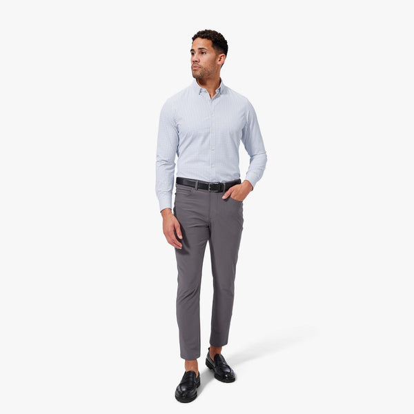 Leeward Dress Shirt - Light Blue Navy Mini&nbsp;Grid, lifestyle/model photo