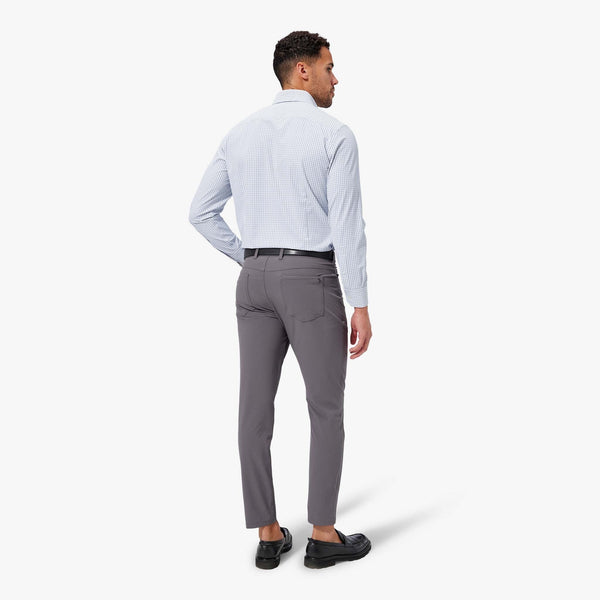 Leeward Dress Shirt - Light Blue Navy Mini&nbsp;Grid, lifestyle/model photo