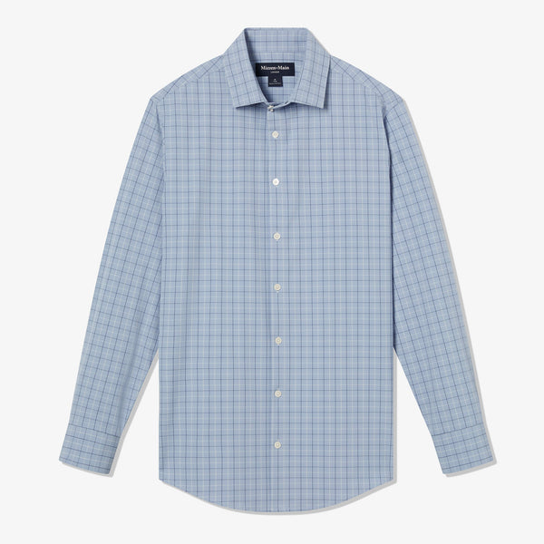 Leeward Dress Shirt - Blue Lustre Danbury&nbsp;Plaid, featured product shot