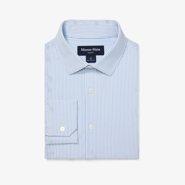 Leeward Dress Shirt - Bel Air Blue Banker&nbsp;Stripe, featured product shot