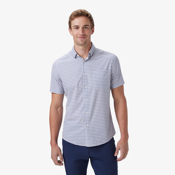 Leeward Short Sleeve - Rose Quartz Grid&nbsp;Geo, featured product shot