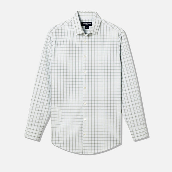 Leeward Dress Shirt - Sky Hampton Plaid, fabric swatch closeup