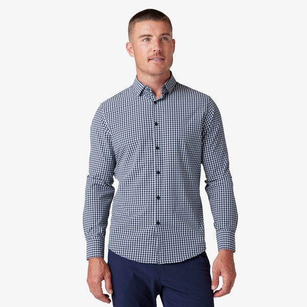 Leeward No Tuck Dress Shirt - Aluminum Gingham, lifestyle/model photo