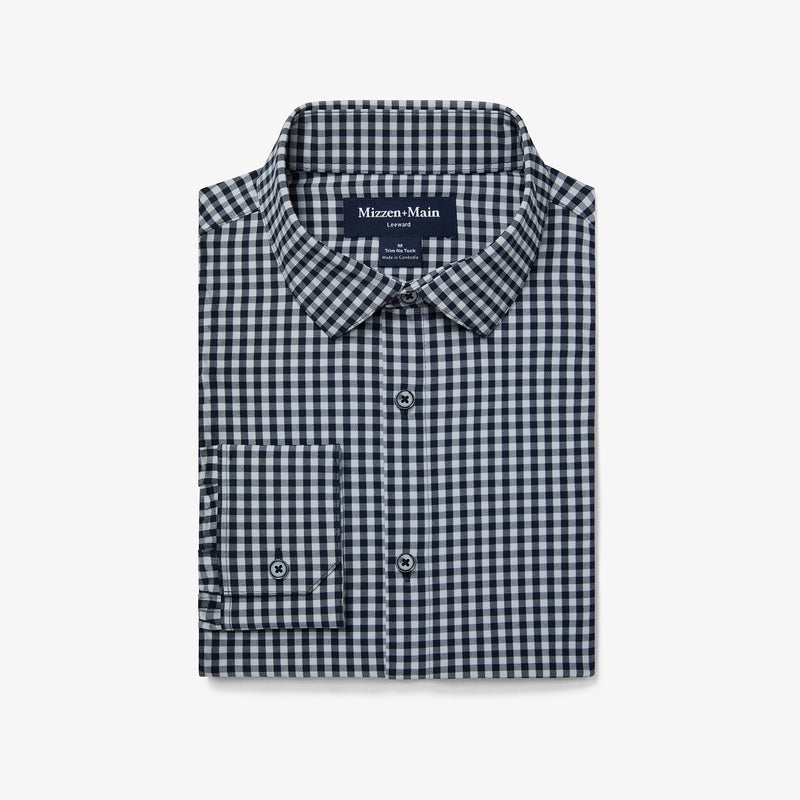 Leeward No Tuck Dress Shirt - Aluminum Gingham, featured product shot