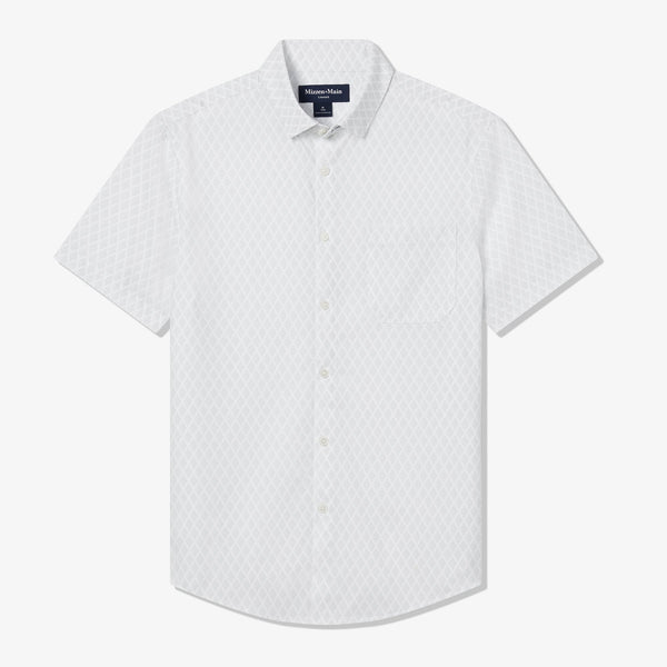 Leeward Short Sleeve - Aluminum Argyle Stripe, fabric swatch closeup