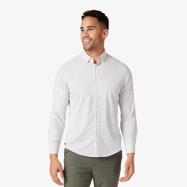 Leeward No Tuck Dress Shirt - Sky Modern Tattersall, featured product shot