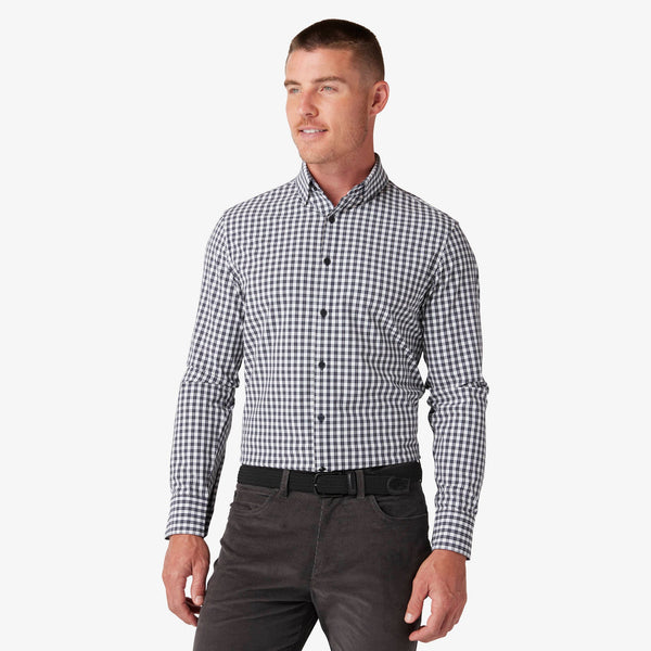 Leeward Dress Shirt - Navy Belmont Plaid, featured product shot