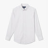 Leeward Dress Shirt - White Linear Triangle, fabric swatch closeup