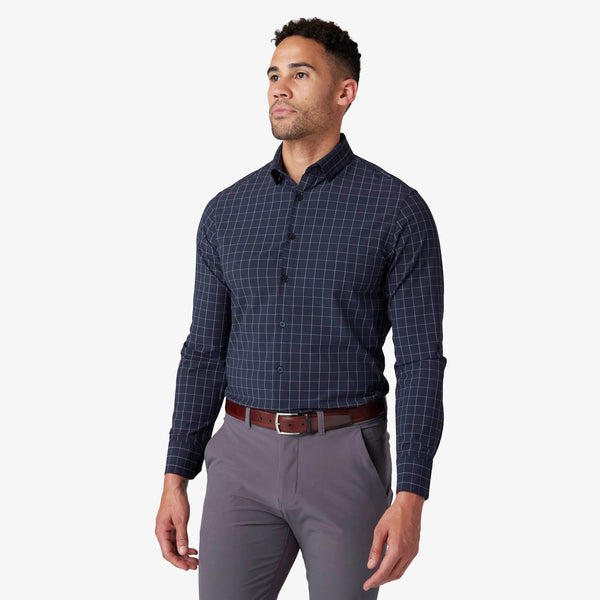 Leeward Dress Shirt - Navy Lexington Plaid, featured product shot