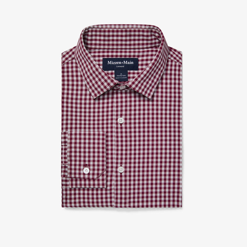 Leeward Dress Shirt - Garnet Gingham, featured product shot
