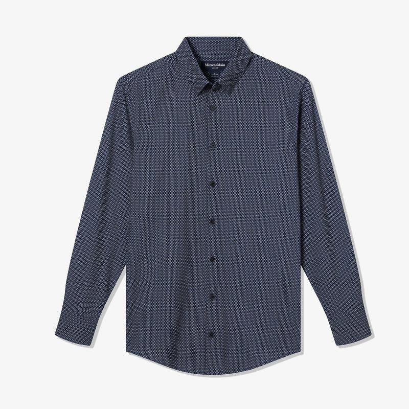 Leeward Dress Shirt - Navy 3D Cube, featured product shot