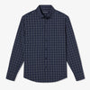 Leeward No Tuck Dress Shirt - Navy Dallas Plaid, fabric swatch closeup