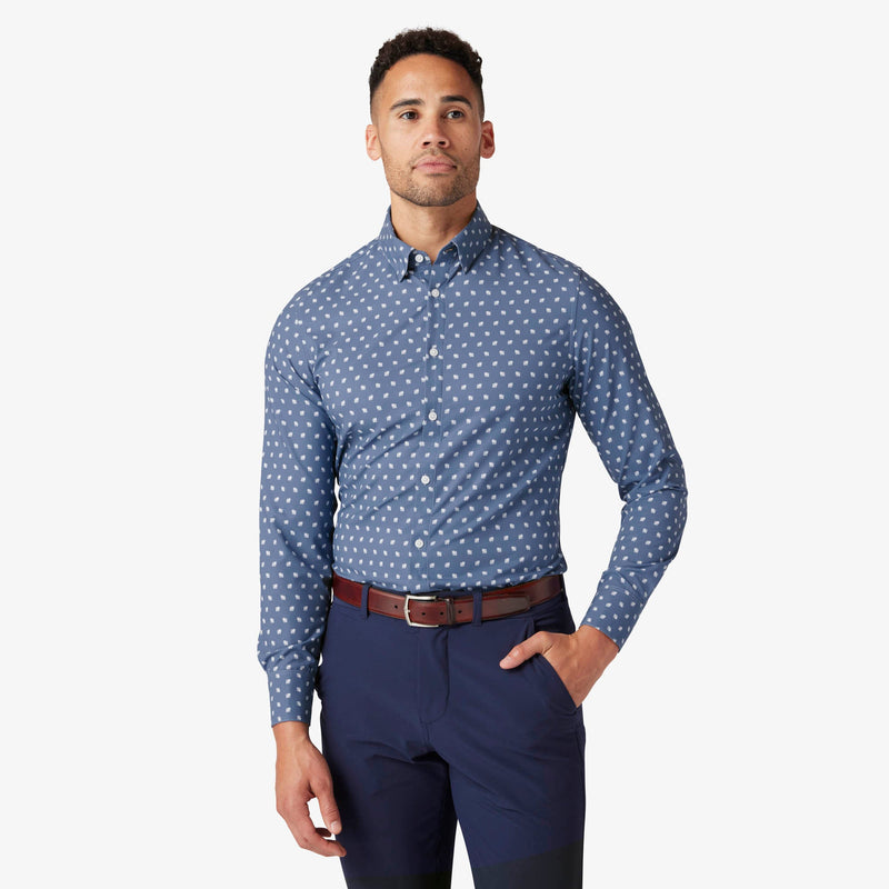 Monaco Dress Shirt - Coastal Fjord Double Arrow, featured product shot