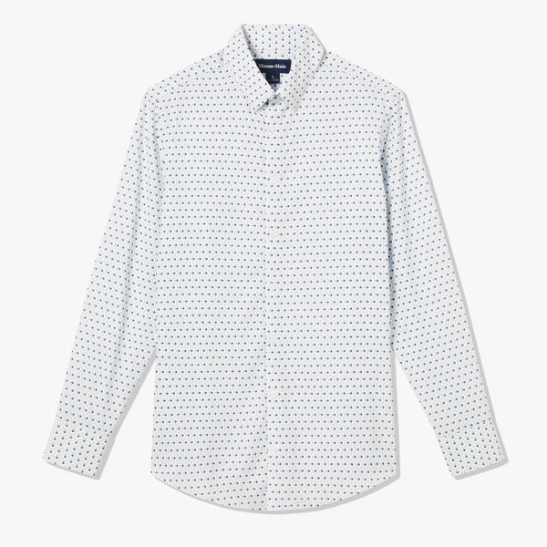 Monaco Dress Shirt - Sky Avery Print, fabric swatch closeup