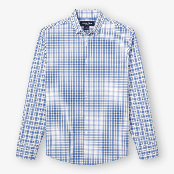 Leeward No Tuck Dress Shirt - Carolina Watershed Plaid, fabric swatch closeup