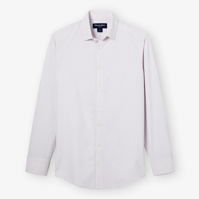 Leeward Dress Shirt - Rose Filbert Plaid, fabric swatch closeup