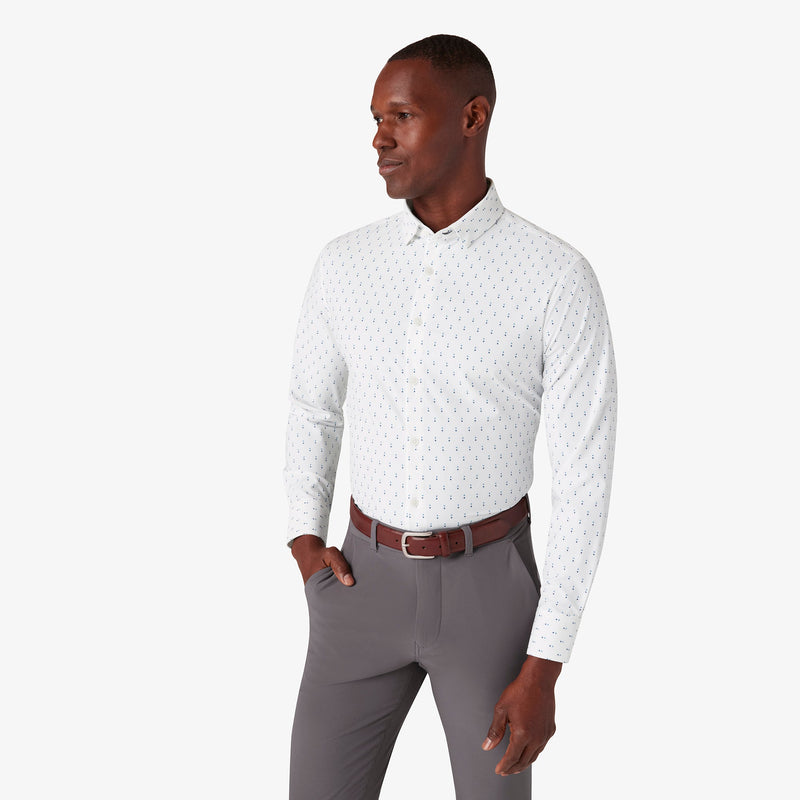 Leeward Dress Shirt - Nile Blue Double Dot, featured product shot